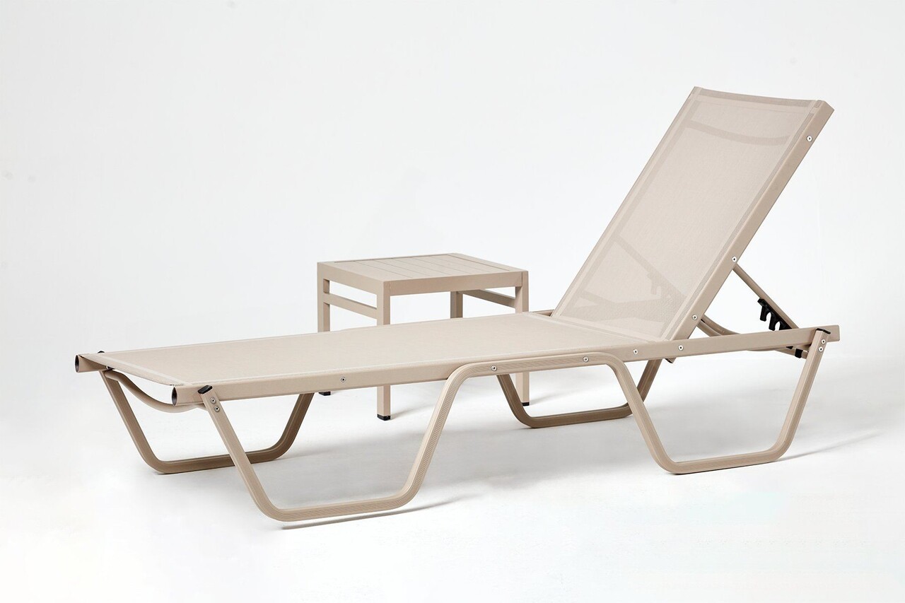 Set sezlong si masuta de gradina 2 piese, Hanah Home, Asos, Bej - imagine 5